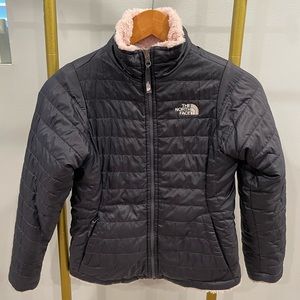 The North Face Reversible Mossbud Swirl Jacket Graphite Grey Size 10/12
